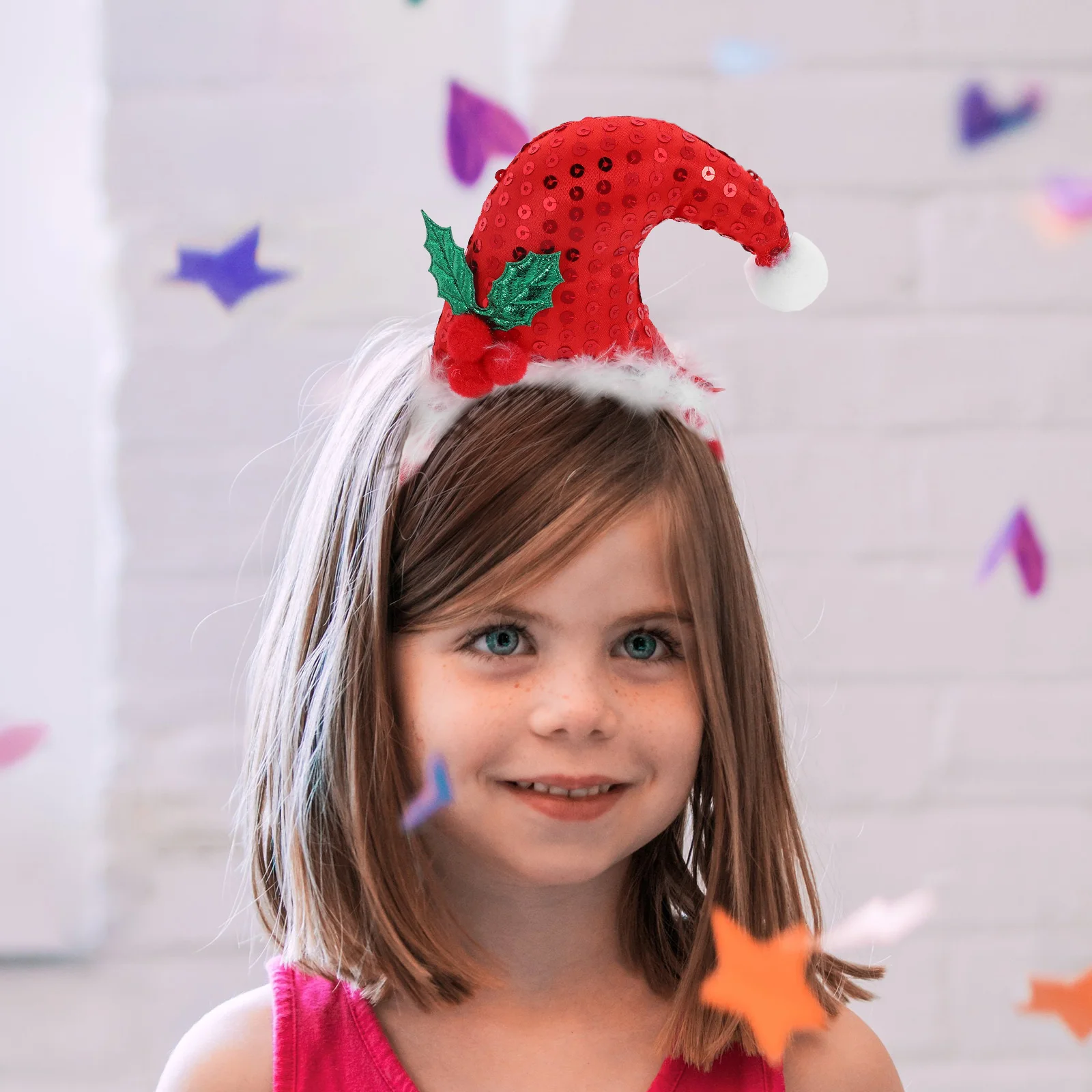 Cartoon Christmas Headband Glitter Hat Hair Hoop Xmas Party Accessories Festive Holiday Headwear Elf Costumes