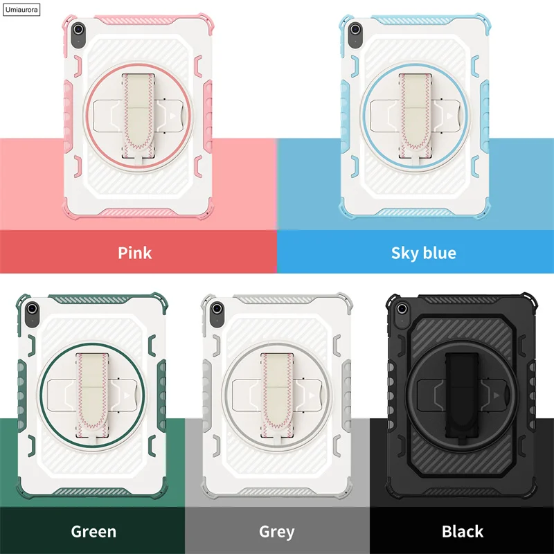 لباد ميني 5 7.9 "9.7 7th 8th 9th Gen 10.2 Pro 10.5 بوصة 360 دوران حزام اليد حامل حافظة لوحي مقاومة للصدمات PC Armor Funda