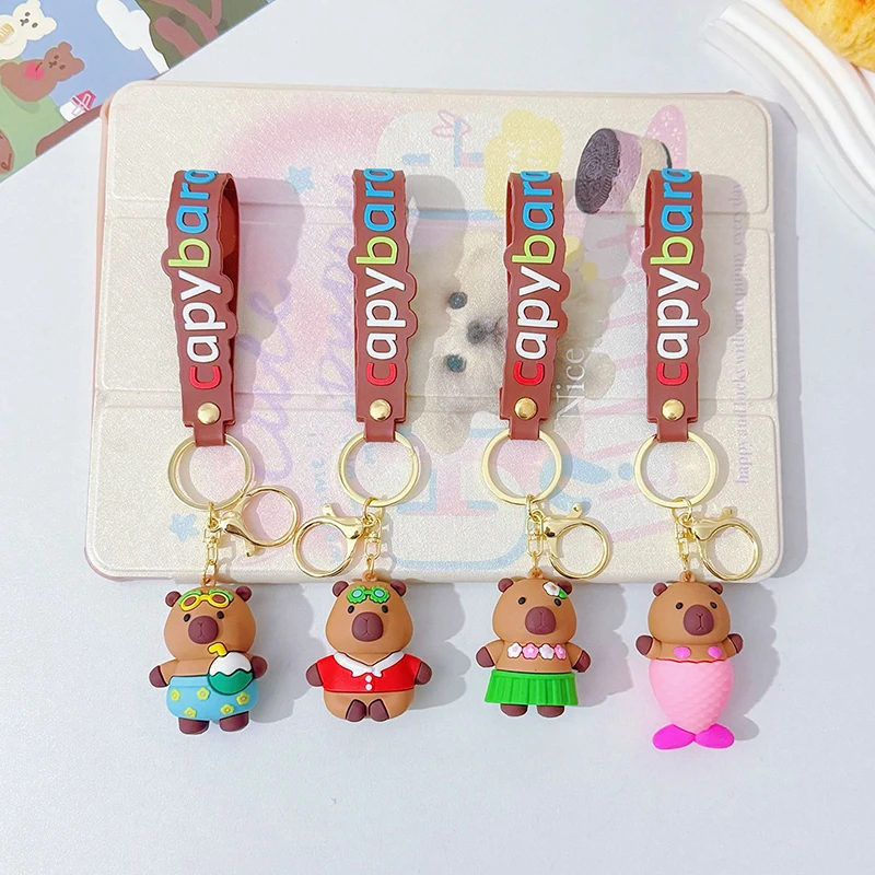 Capybara Rodent Capybara Pvc Pendant PVC Simulation Capybara Capybara Pvc Keychain Cute Capibara Anime Keyring