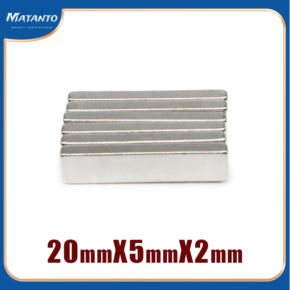 10/20/50/100/150/200PCS 20x5x2 Strong Block Magnets N35 Permanent Neodymium Magnet 20*5*2 Rectangular Rare Earth Magnet 20x5x2mm