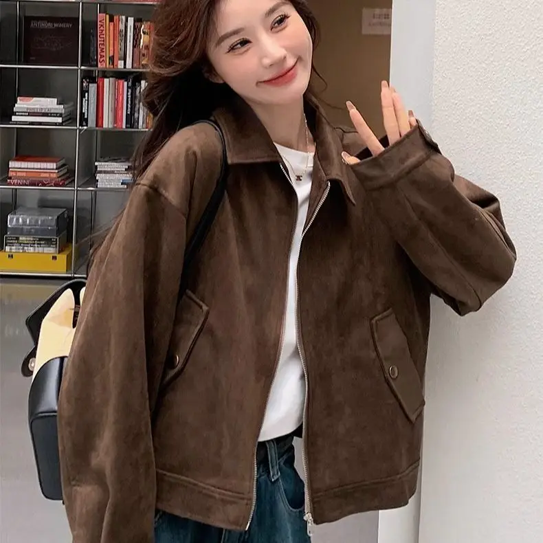 เสื้อแจ็คเก็ตสีเบจสำหรับผู้หญิง มีฮู้ด ผูกเชือก สไตล์แฟชั่น เสื้อคลุมตัวนอก ติดกระดุมด้านหน้า มีกระเป๋า ดีไซน์เรียบง่าย สไตล์พื้นฐาน แขนยาว สำหรับฤดูใบไม้ร่วง