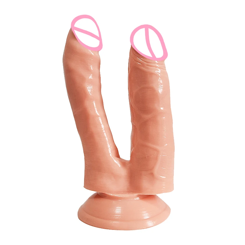 Huge Lesbian Double Dildos Suction Cup Realistic Dildo Penis Big Butt Plug Vagina Anal Adult Sex Toys For Woman Sexshop Couple