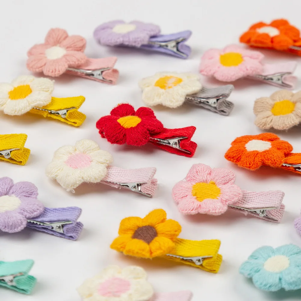 

60pc/lot New Cute Fabric Daisy Flower Hair clips Baby Side Bangs Clip Kid Girls Flower Barrettes Girls Hairpins Hair Accessories