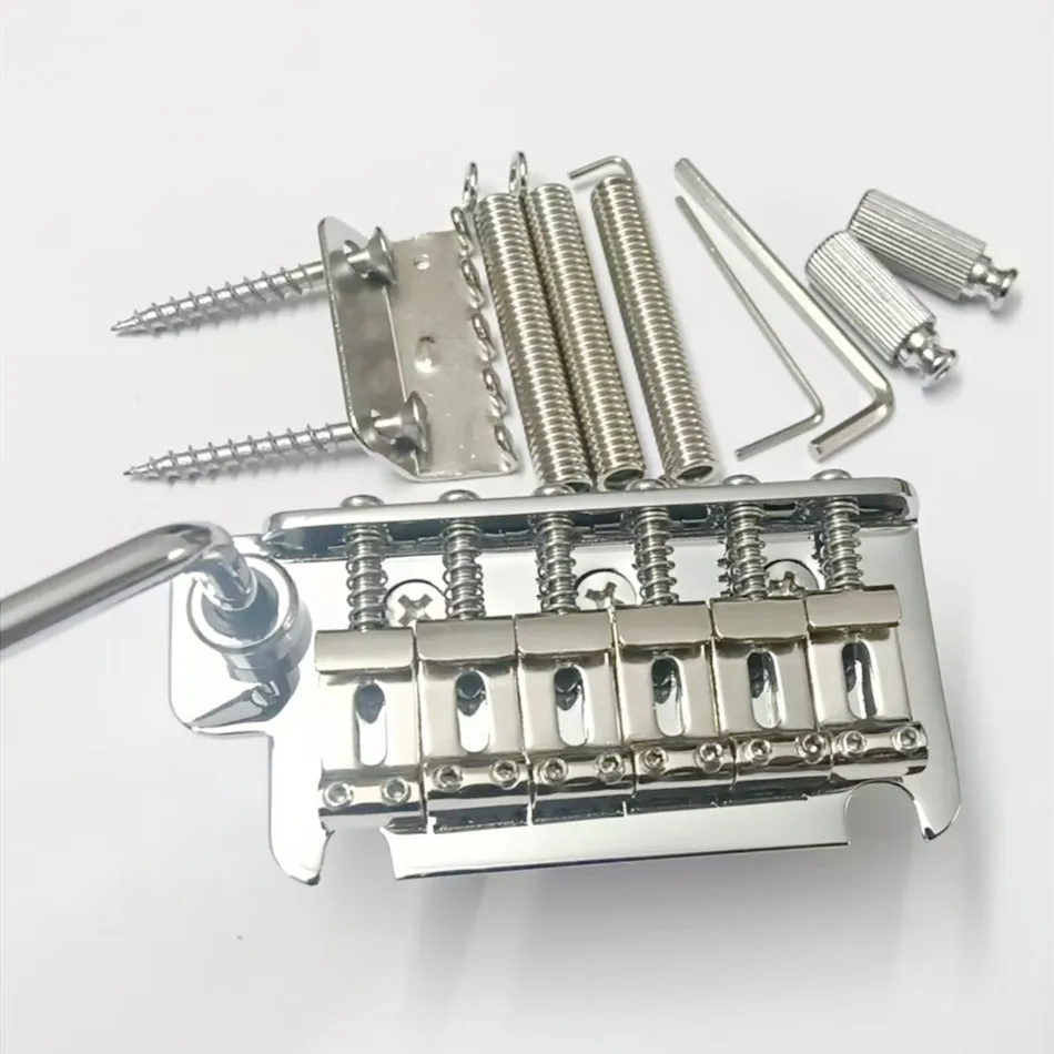 Stainless Steel Block Vintage Saddles 2-Point Bridge Tremolo 52.5mm Guitar Bridge Chrome