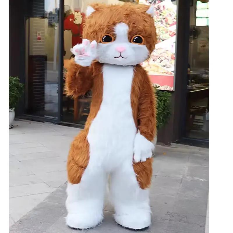 Simpatico gatto di peluche Costume Cosplay bambola del fumetto abbigliamento animale Furuit divertente Set completo di prestazioni Costume mascotte