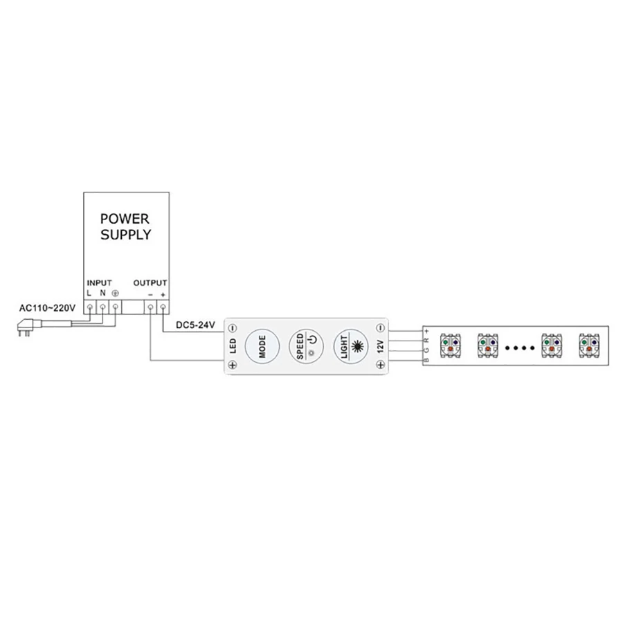 1Pc DC5V 12V 24v Led Controller Mini 3 Keys 12V 24v 72W Single RGB Color Dimmer Speed Control For 2835 5730 Rgb Strip Modules