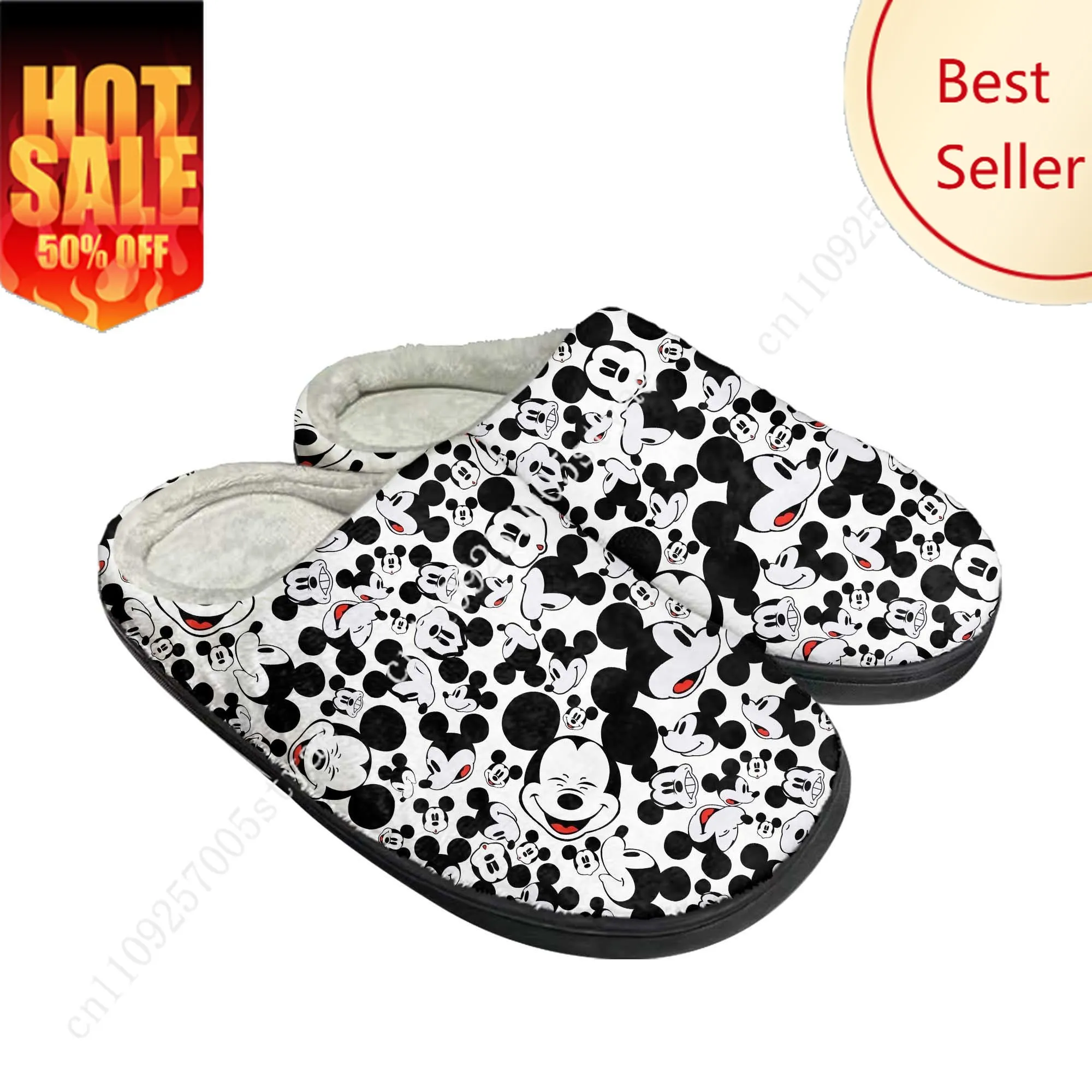 

Mickey Mouse Cotton Slippers Disney Cartoon Decorate Plush Indoor Shoes Design Your Party Holiday Gifts Custom Shoe