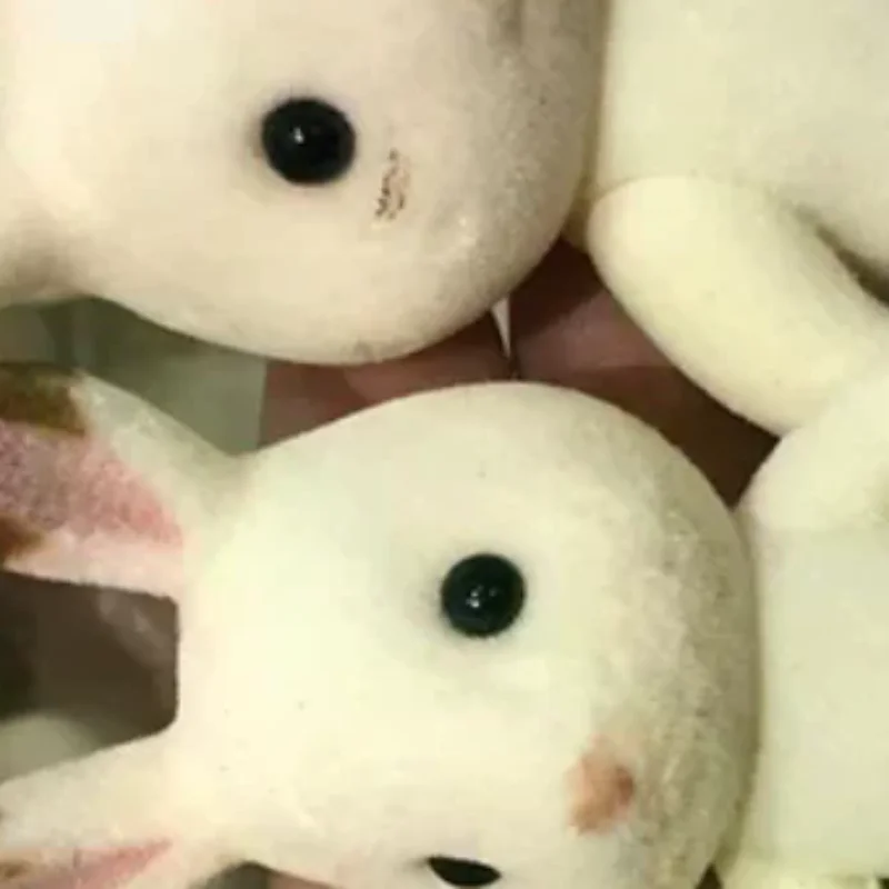 1PC Forest Family Animal Figure Rabbit Bear Dog Flocked Shaggy Figurine Animal Model Toy For Kid Factory Defects