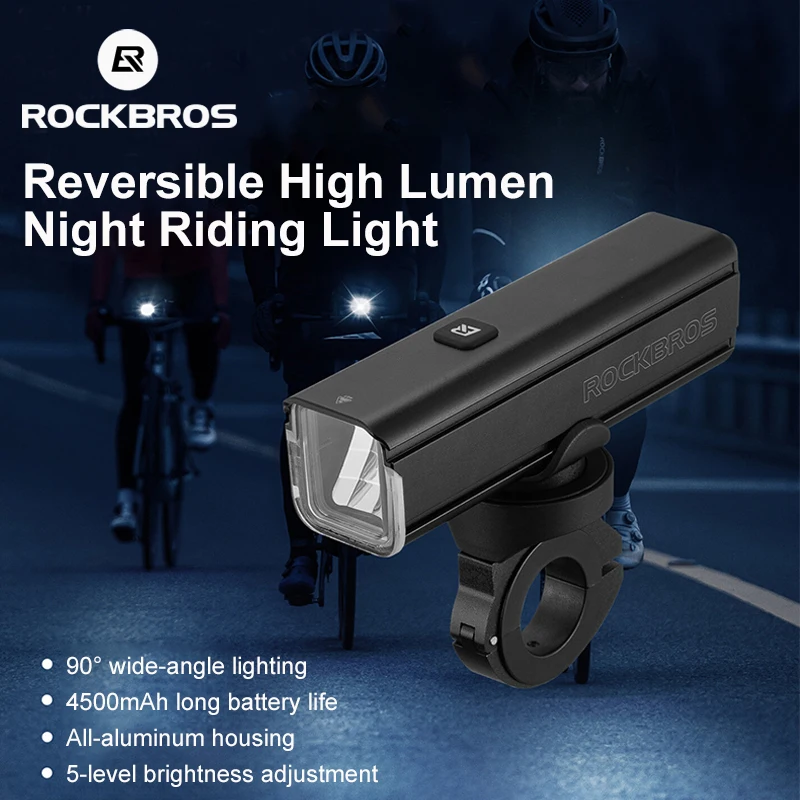

ROCKBROS Bicycle Front Light 1000 Lumen 4500mAh 5 Modes Aluminum Alloy LED Headlight MTB CyclingBicycle Lamps Accessories