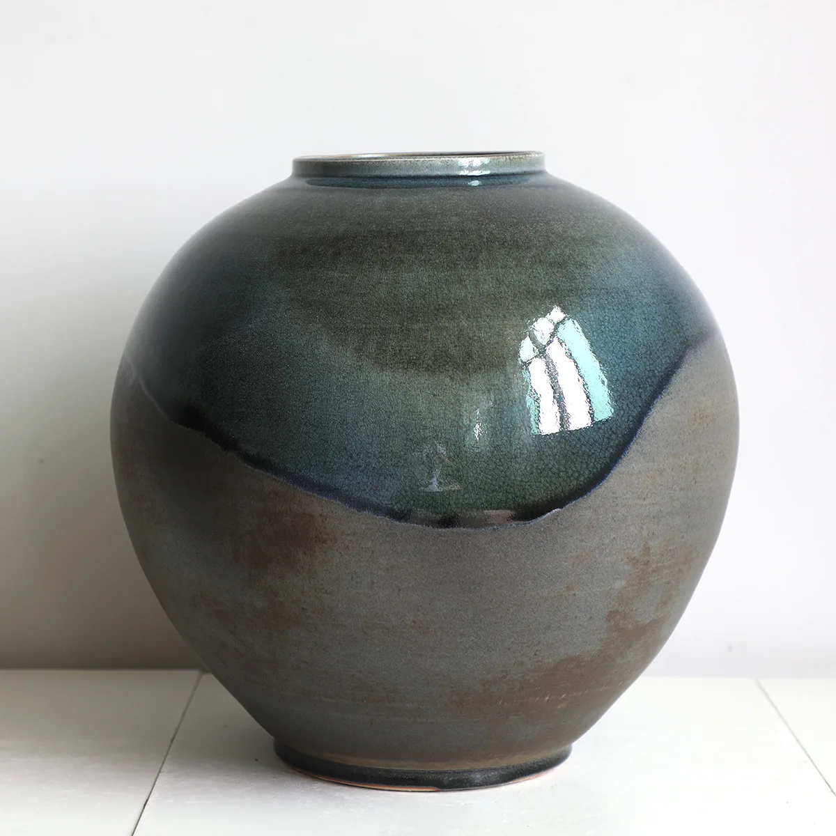 Vintage clay pot ceramic vase wabi wind decoration living room floor-to-ceiling hydroponic insert dried flowers coarse pottery f