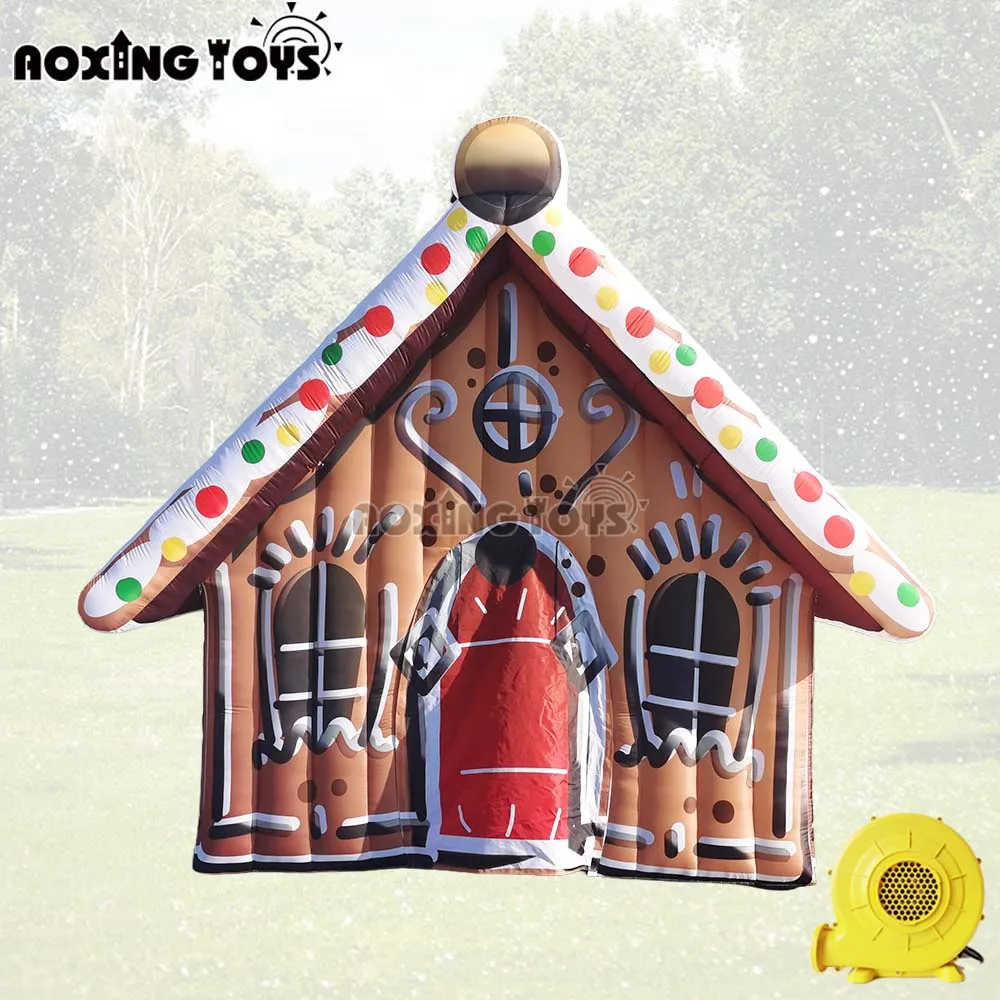Giant Inflatable Christmas House Tent 4x3m with Blower for Holiday Event Advertising Outdoor Party Decoration
