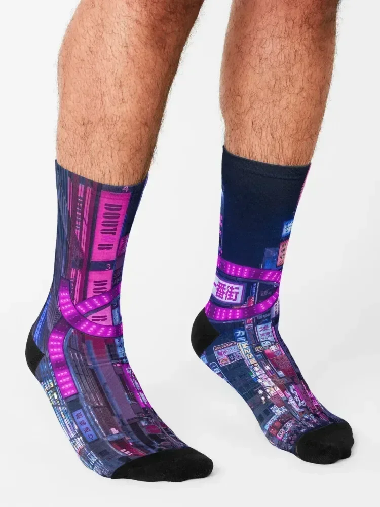 Kabukicho Gate - Vertical Socks luxury anti-slip ankle professional running Socks For Girls Men's