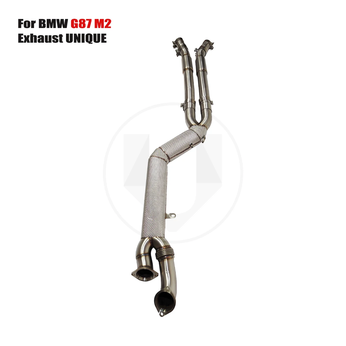 UNIQUE Single Mid Pipe with Resonator 101mm/4inches Special Design for BMW G87 M2 S58 3.0T Middle Pipe SS304 Exhaust Systems