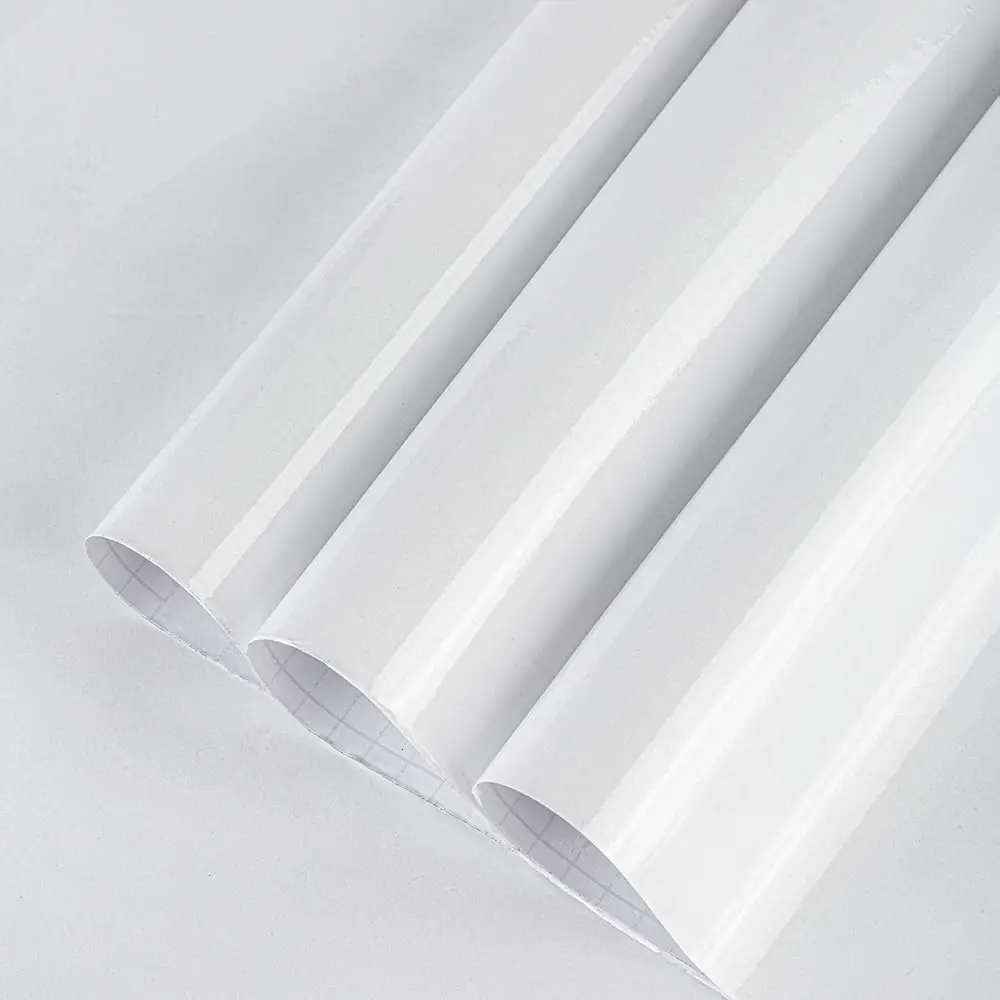

White Contact Paper For Cabinets Countertops， Waterproof Peel And Sti Wallpaper For Kitchen Bathroom Living Room Walls,Vinyl