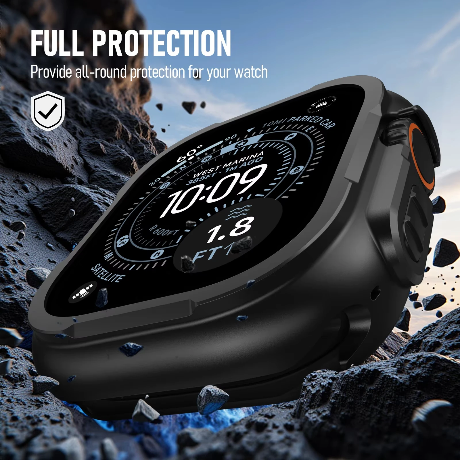 

Цинковый сплав для Apple Watch Ultra 3 2 49 мм Прочный металлический защитный бампер с защитной крышкой для экрана iWatch Ultra 49 мм