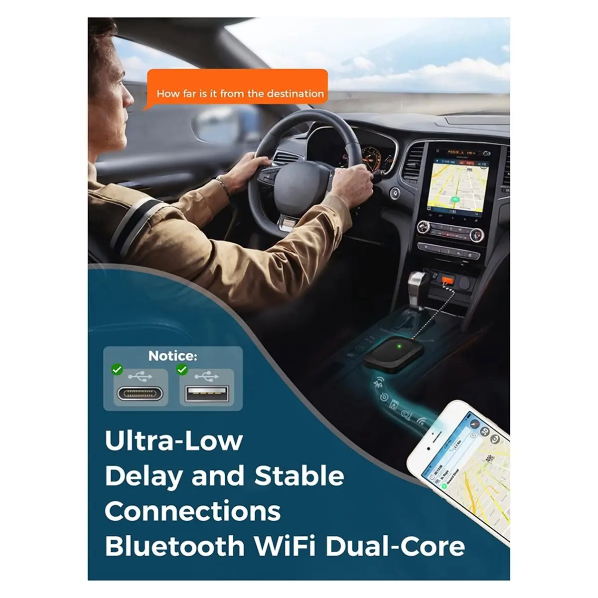

Can buy Wireless CarPlay Adapter,USB Dongle Converts CarPlay & Android Auto,Fast Auto Connect,Fit for IPhone IOS 10+/Android 11+