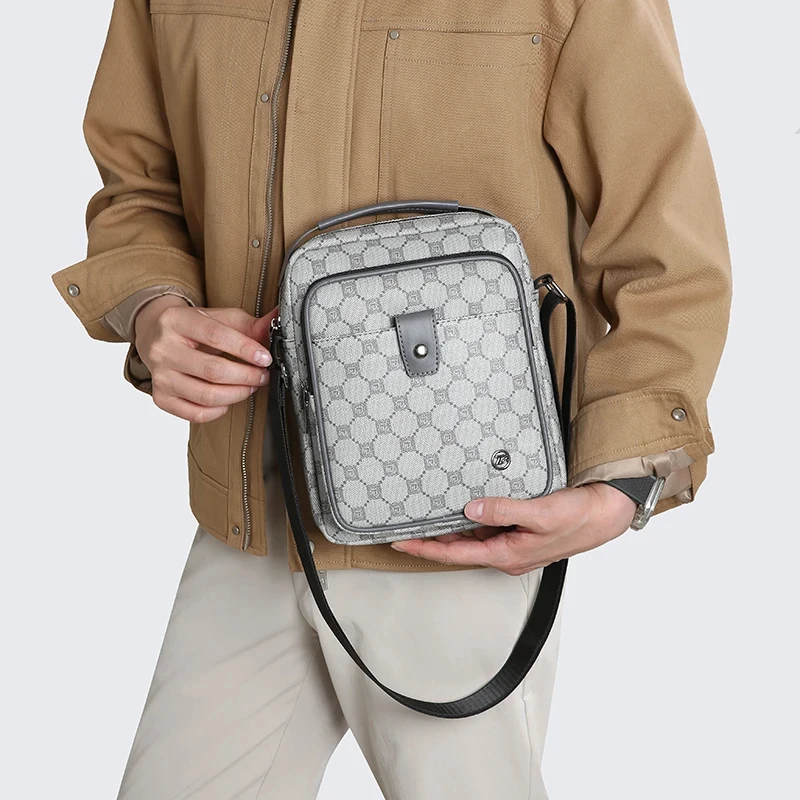 for man bolsos para hombre messenger bag Men's printed PU leather business shoulder bags crossbody bags sacoche homme bags