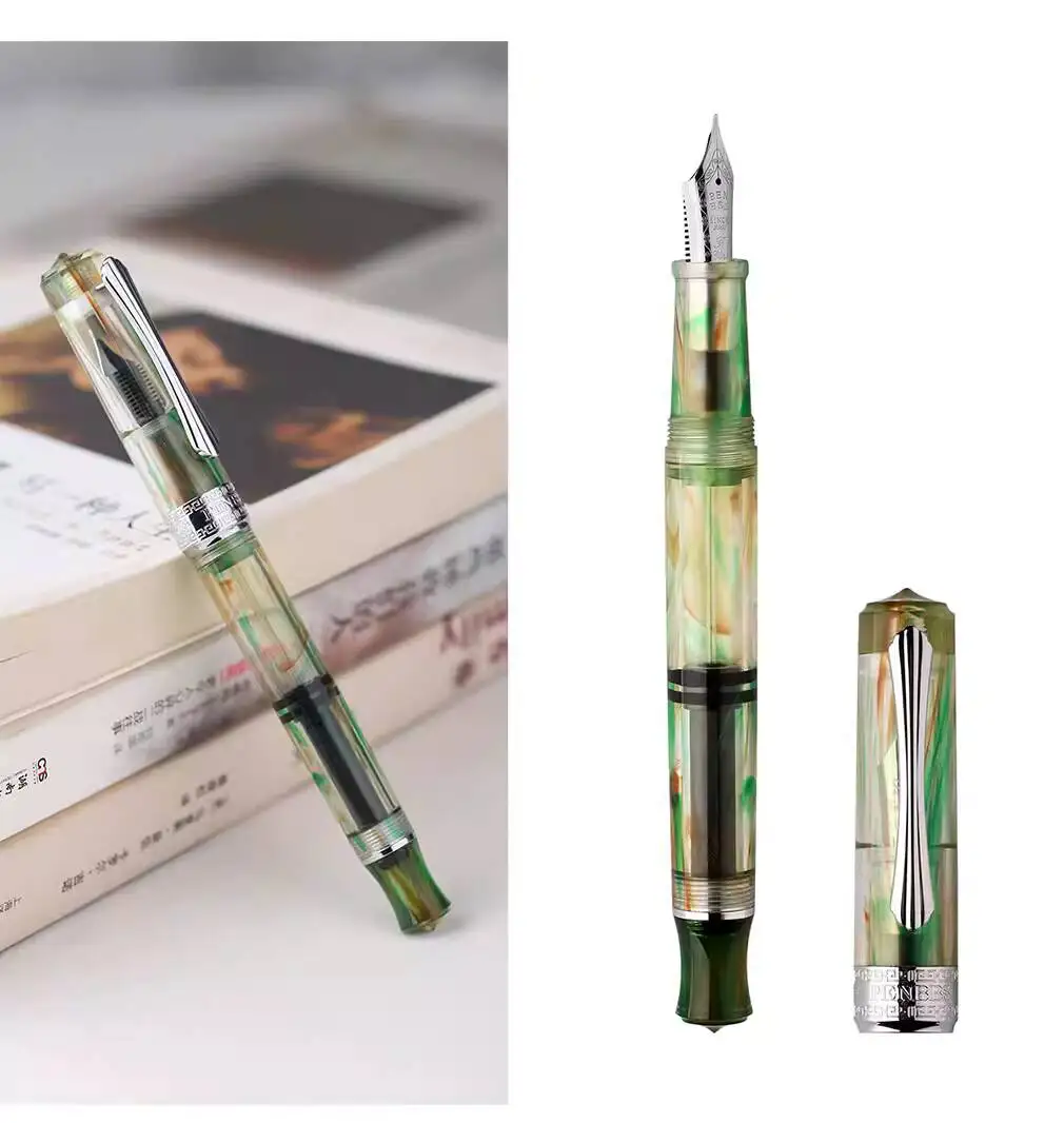 PENBBS 470 Limited Edtion  Rice Cake & Amber  Vacuum Filling Resin Acrylic Fountain Pen Large Ink Capacity
