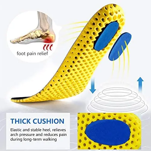 2022 New Foam Insoles Orthopedic Sport Support Insert Woman Men Shoes Feet Soles Pad Orthotic Breathable Running Cushion