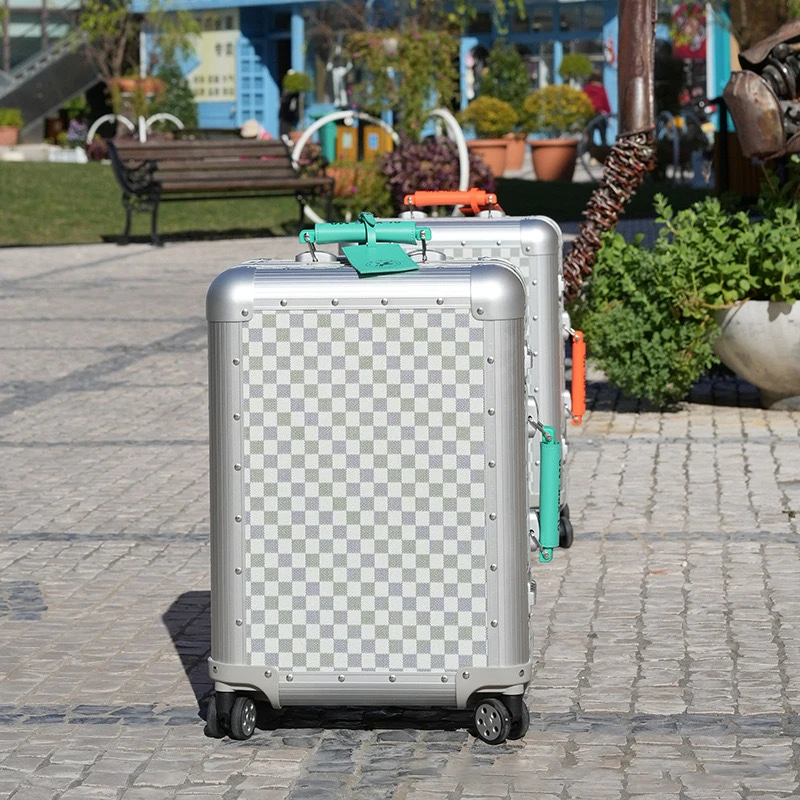 100% Aluminum-magnesium alloy Travel Suitcase Rolling Luggage 20/24 inch Trolley Luggage Carry-On Cabin Boarding Suitcase