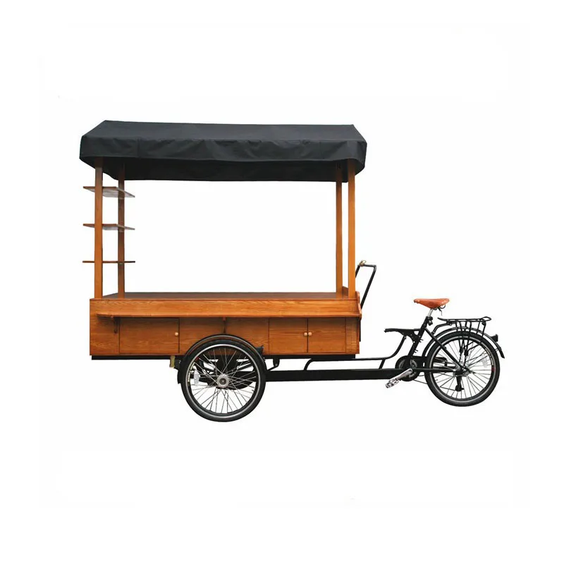 Electric Cargo Bike Adult Tricycle Bicycle Street Outdoor Beverage Coffee Van Food Beer Vending Cart For Sale Customizable