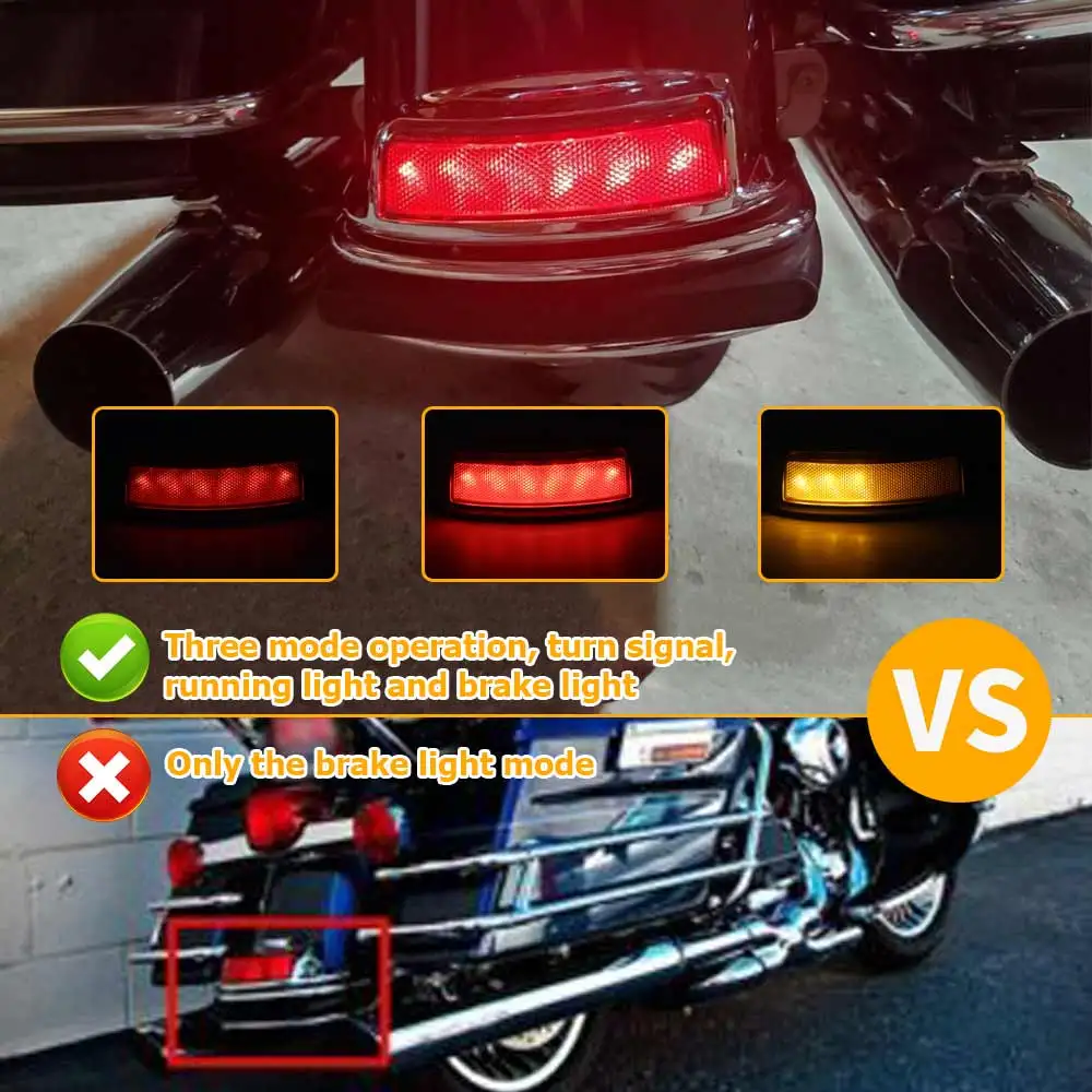 Chrome Rear LED Filler Panel Lights For Harley Touring FLHR FLHTK FLTRU image 4