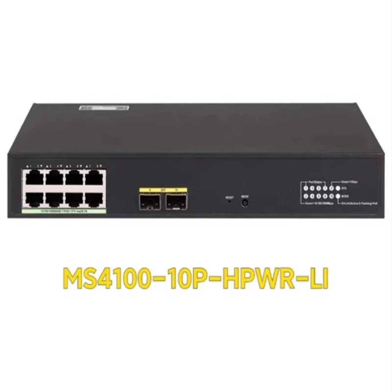 

Новый оригинальный коммутатор MS4100-10P-HPWR-LI [Слегко управляемый/8 гигабитных электрических портов + 2 гигабитных оптических портов]