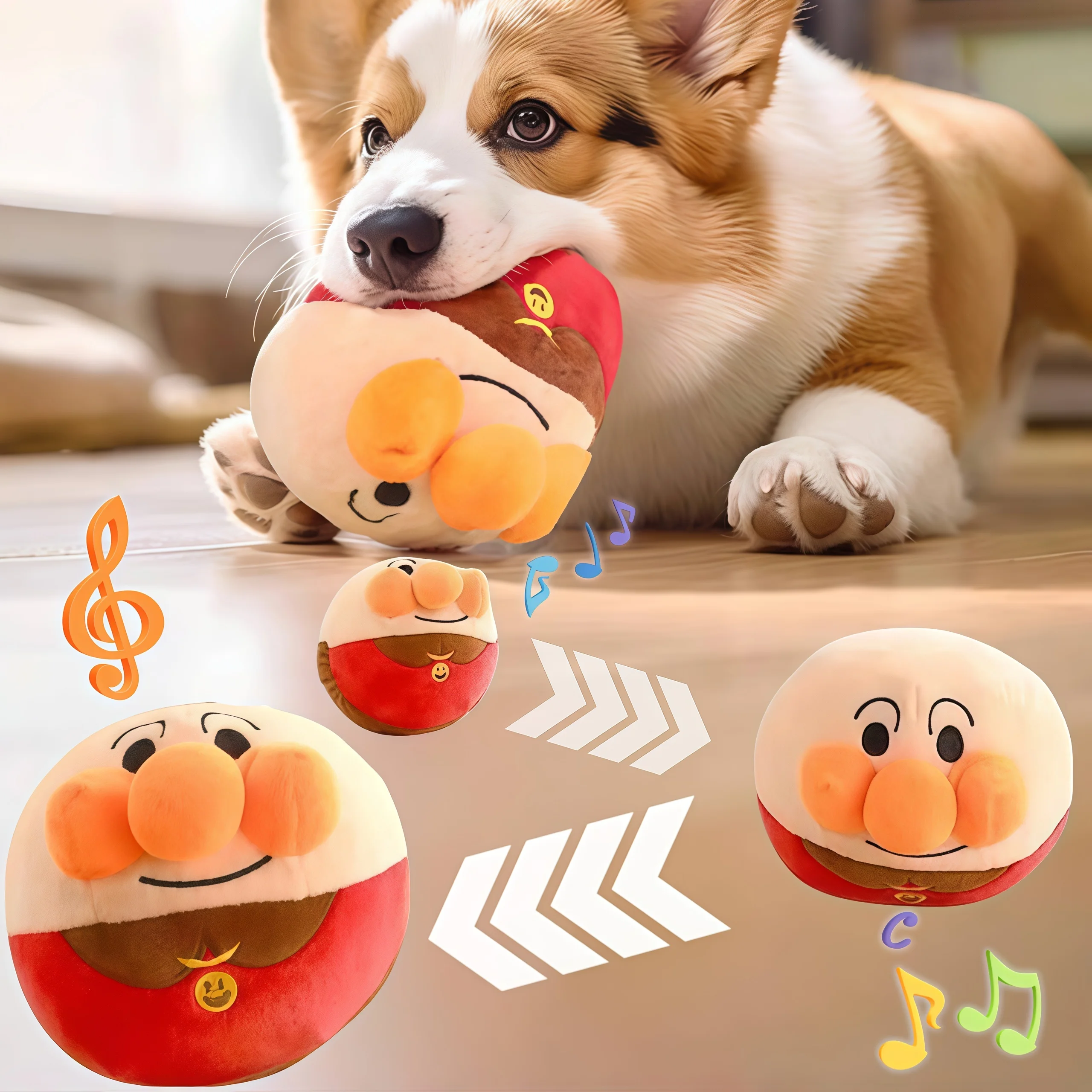 

New Interactive Dog Toys Puzzle Electric Plush Jumping Ball USB Rechargeable Clown Cartoon Dog Training Toy Piggy Pet Product