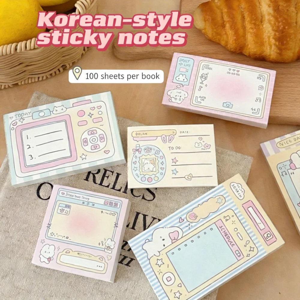 100 Sheets/Pad Ins Style Memo Paper Pad Cute Cartoon Animal Note Paper Korean Aesthetic Writing Pad For Diary Planner Supplies