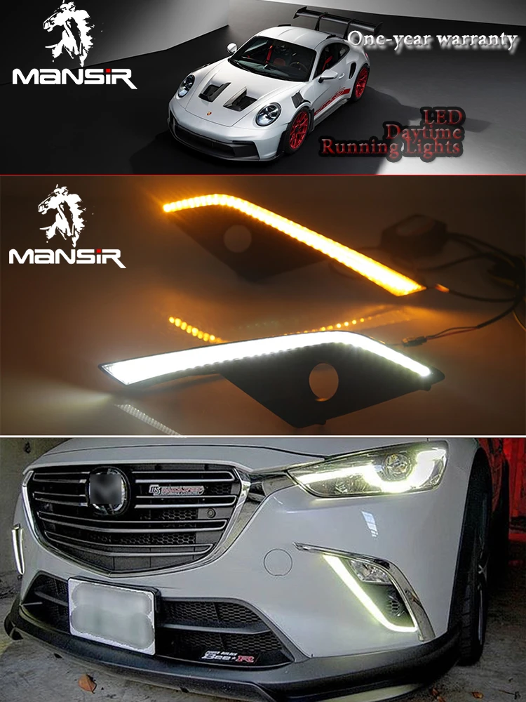 

Светодиодные дневные ходовые огни (ДХО) для Mazda CX-3 2016-2024 с функцией указателя поворота (желтый сигнал), подарок для отца