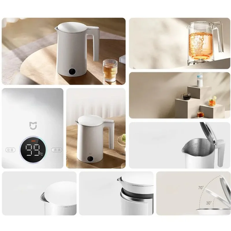 Xiaomi Mijia Constant Temperature Electric Kettles P1 Quiet Edition,1800W Power,304 Stainless Steel,Pot Kettle 4 Modes Thermos