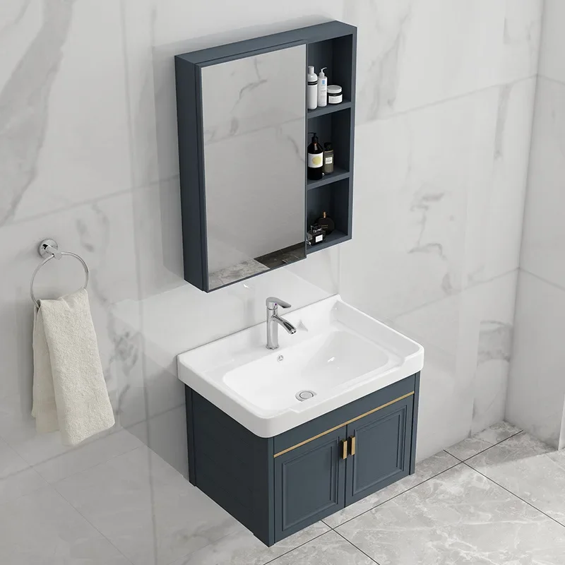 Gabinetes de tocador de baño minimalistas, espejo de lavabo de pared, gabinetes de lavabo de baño modernos, estantes de almacenamiento de tocador,