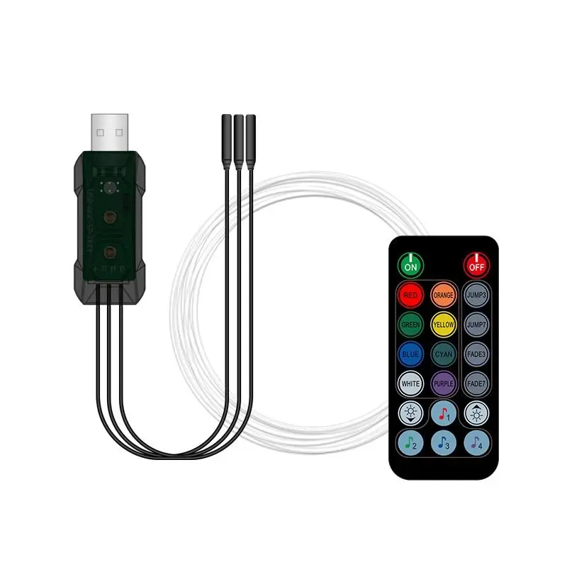 

Voice-activated light bar USB free cable LED central control door light