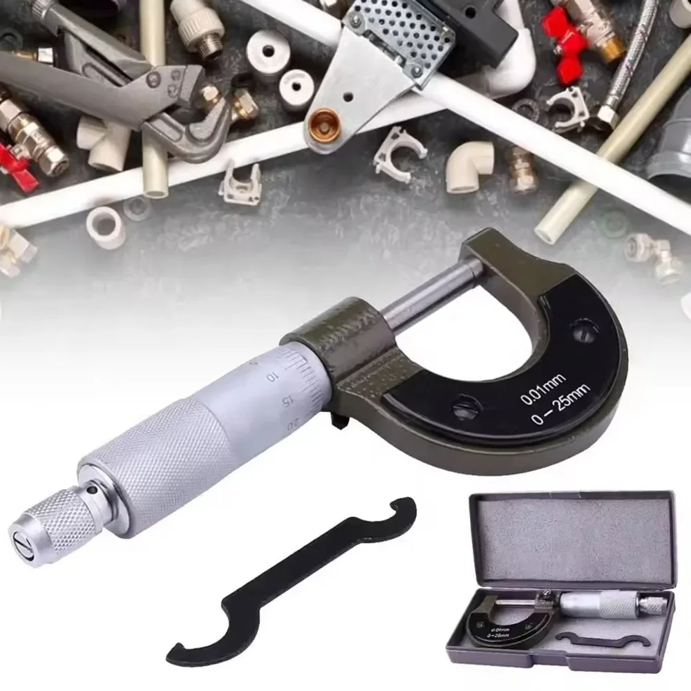 Outside Micrometer 0-25mm Metric Carbide Gauge Standards Caliper Measurement Tools Teaching