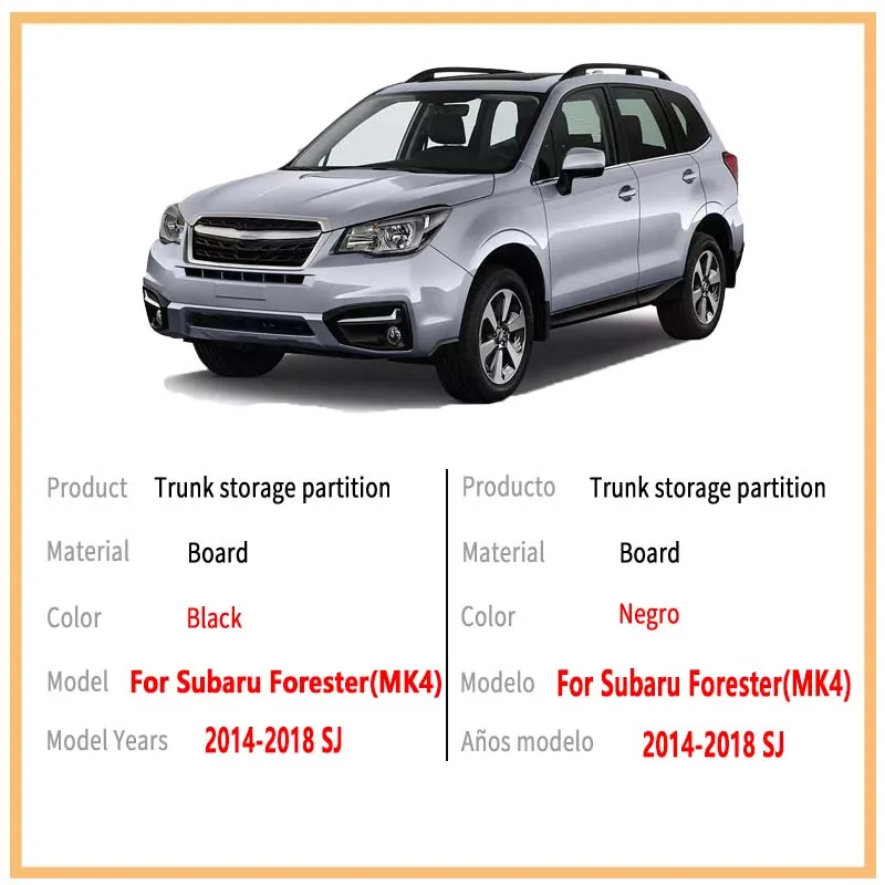 Auto Accessories For Subaru Forester 2014~2018 2017 2016 MK4 Car Organizer Trunk Side Partition Trunk Interior Storage Box Parts
