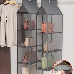 Wardrobe Closet Transparent Storage Bag Hanging Handbag Organizer Sundry Shoe Bag with Hanger Pouch Transparent Storage