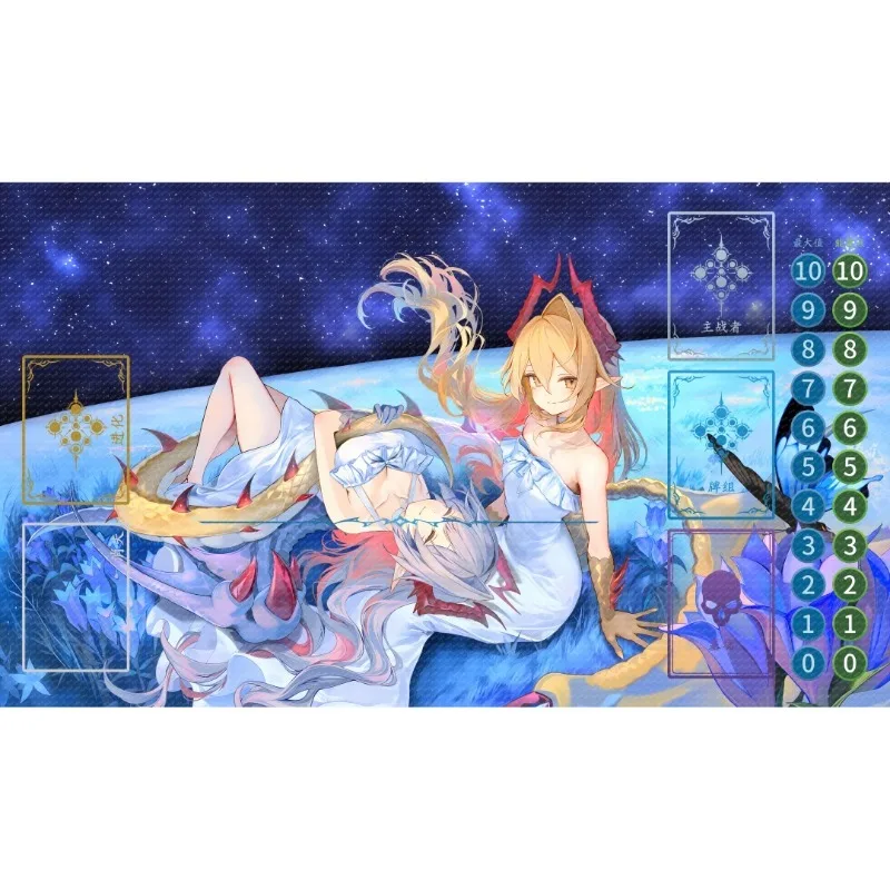 Tapis de jeu de cartes à collectionner DIY Shadowverse EVOLVE Fan 600x350mm, motif Argente Jeanne, bord en caoutchouc de 2mm, tapis de jeu de cartes, tapis de souris, jouet