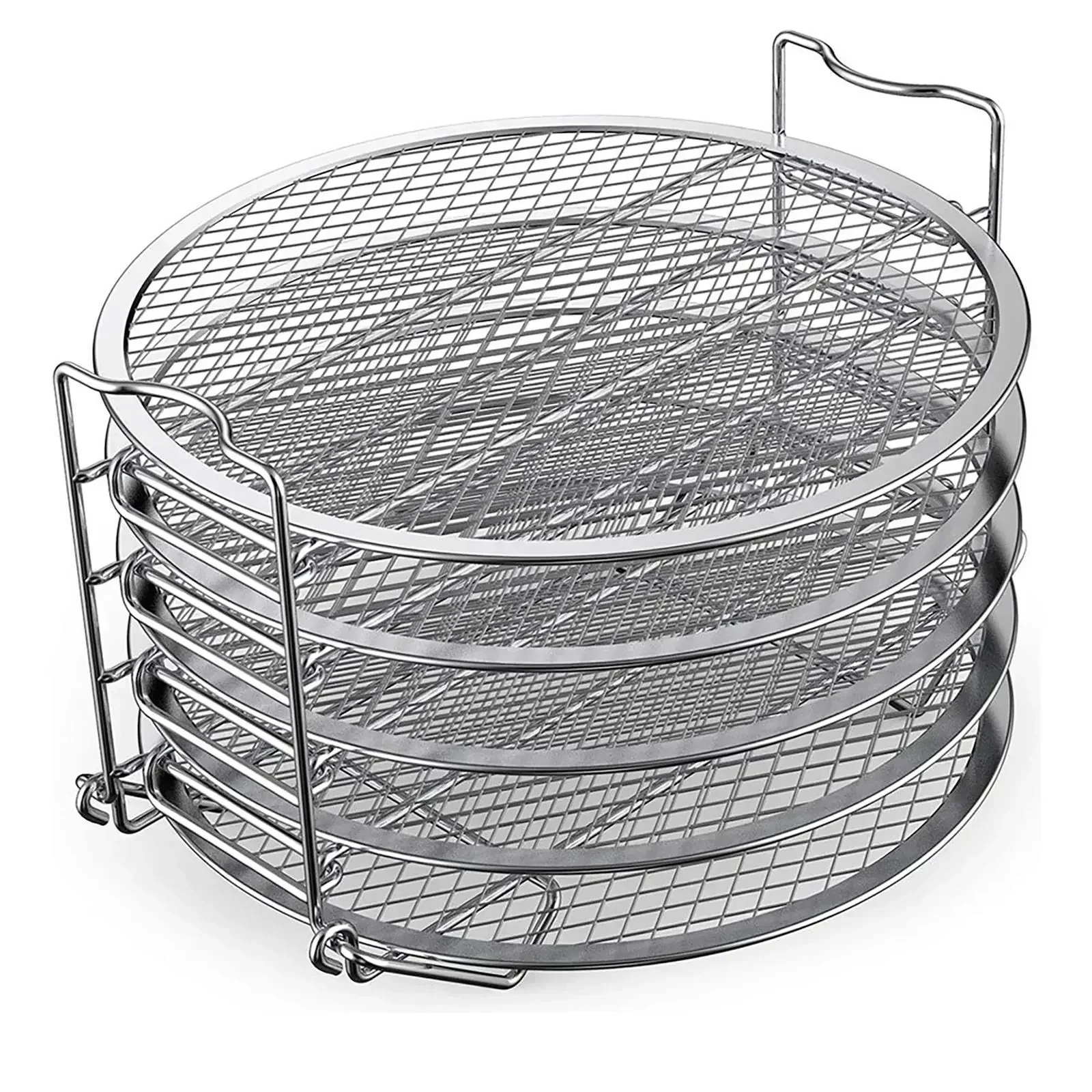 

Stainless Steel Dehydrator Rack for Air Fryer – Make Delicious and Healthy Natural Food with 5 Stackable Layers!