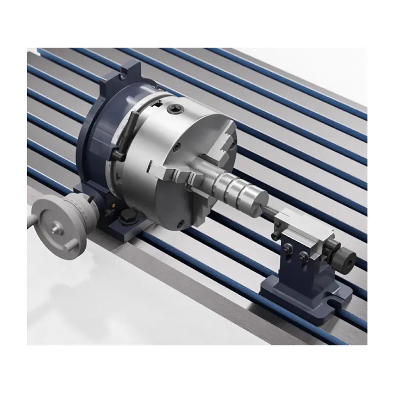 HV4/TSL100 Horizontal Vertical Rotary Table with 80MM 3-jaw Lathe Chuck and Taistock for Cnc Drilling Milling Engraving