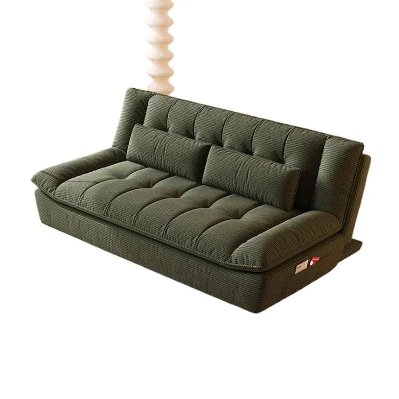 Cream wind sofa bed, cloud folding fabric sofa