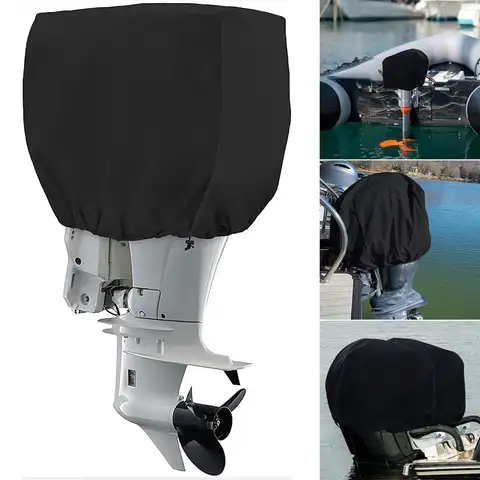 New 15-150HP Full Outboard Engine Cover Anti-scratch 210D Oxford Cloth Motor Engine Boat Cover Sun Protection Waterproof Cover