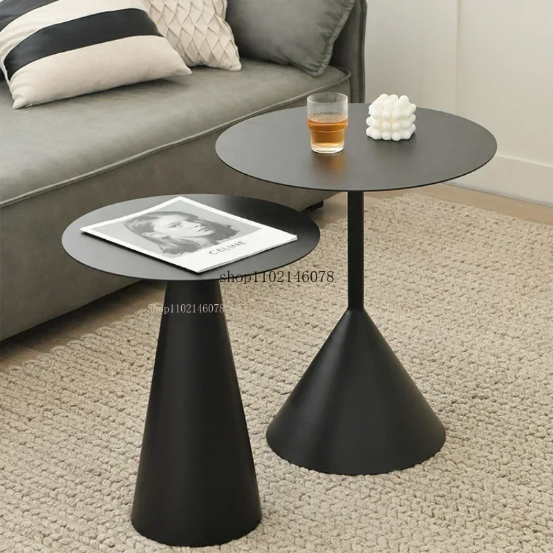 Salon Round Metal Table Coffee Nordic Black Frame Bracket Living Room Center Table Bedroom Modern Design Desk Furniture For Home