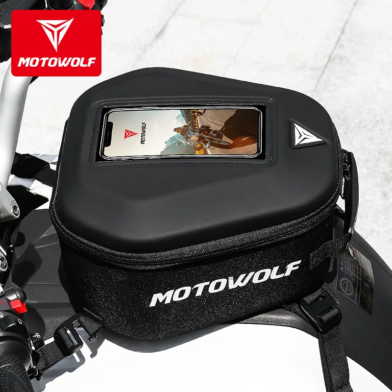 Motowolf Motorcycle Tank Bag Waterproof Large Capacity Motorcycle Bag Big Screen For Phone / GPS Magnetic Saddle Bag Navigation