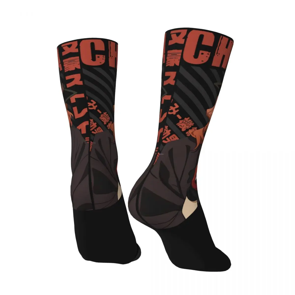 Chaussettes de compression Vintage pour hommes, Hip Hop, Chuuya Nakahara, Bungou Stray Dogs, Wan Anime, Harajuku, chaussettes d\'équipage imprimées