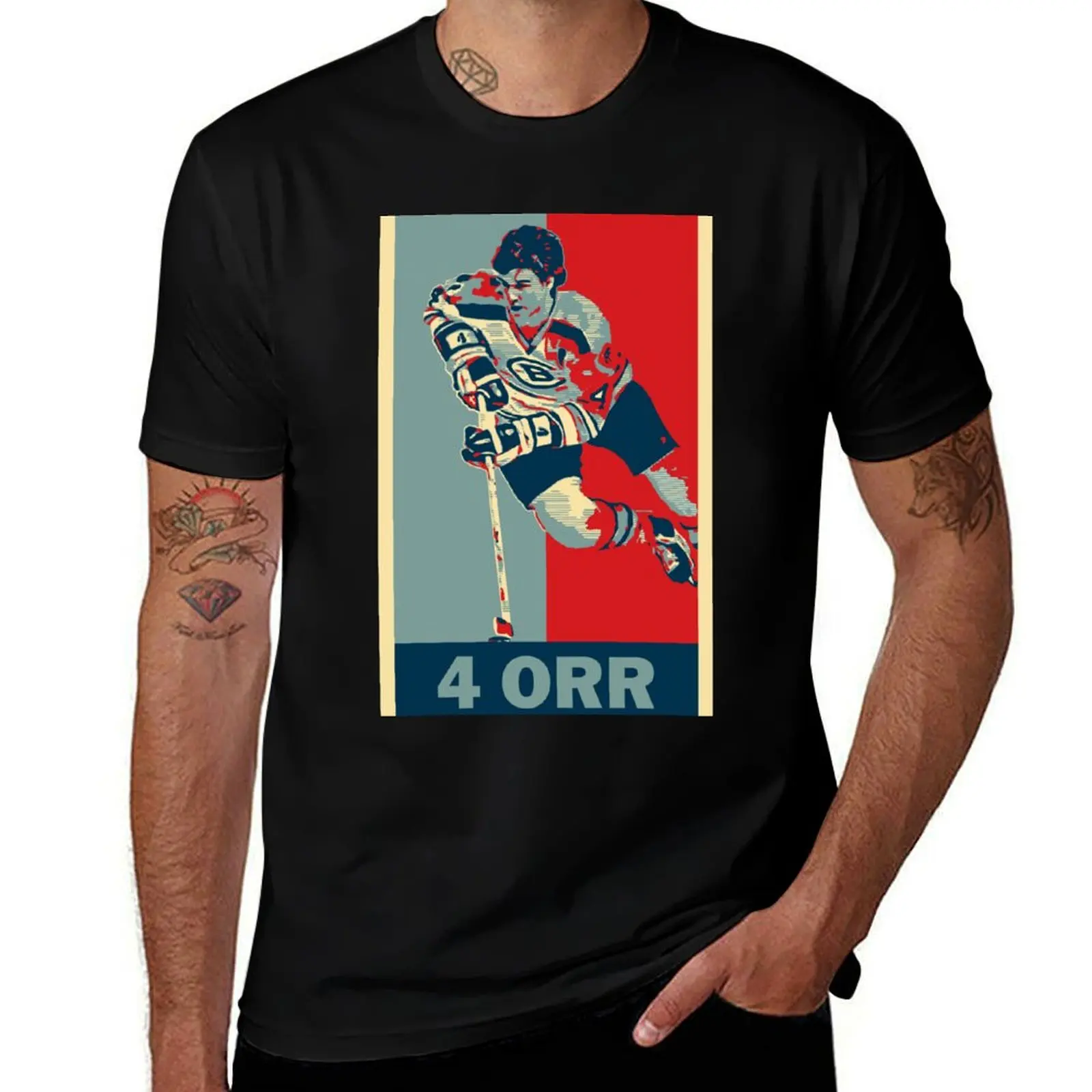 

Bobby Orr T-Shirt Simple Solid Color Crew Neck Tee