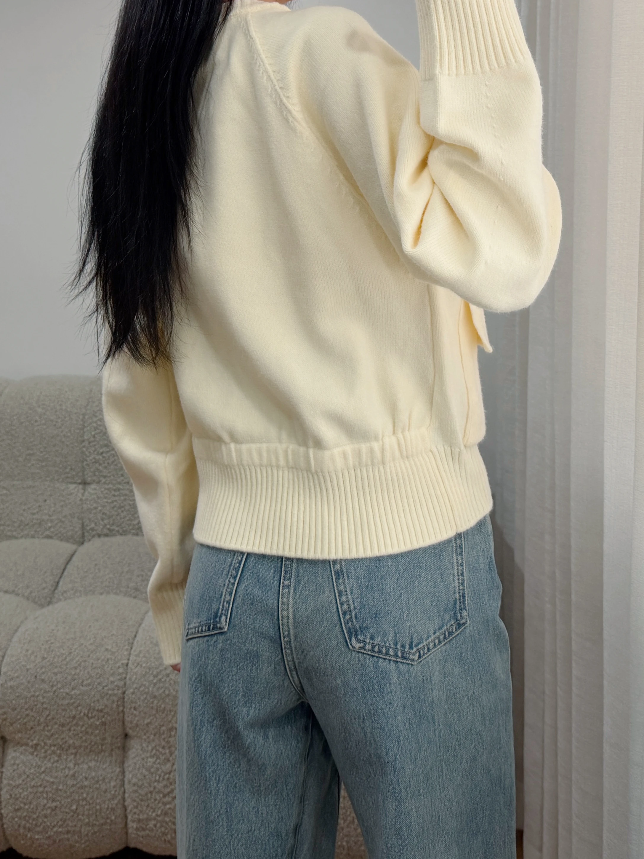 

Новый женский вязаный кардиган mat Sle Cosniu2025 с круглым вырезом, свободный, стройнящий свитер-жакет для девочек-подростков