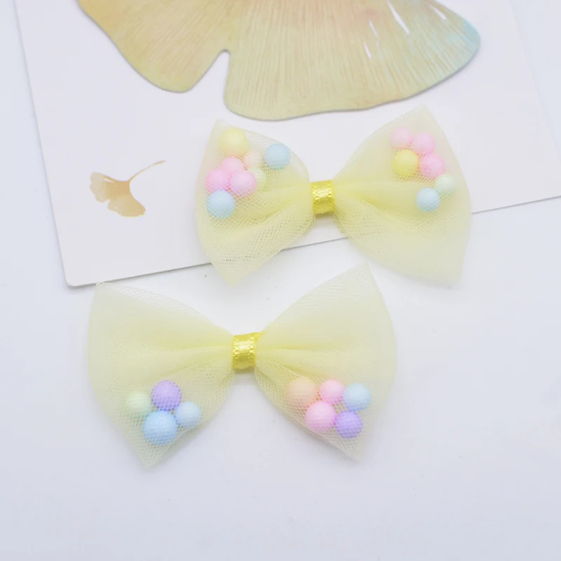 16Pcs 50*35mm Candy Color Bow Tie Applique for DIY Headwear Hair Clips Decor Clothes Hat Sewing Supplies Accessories Patches