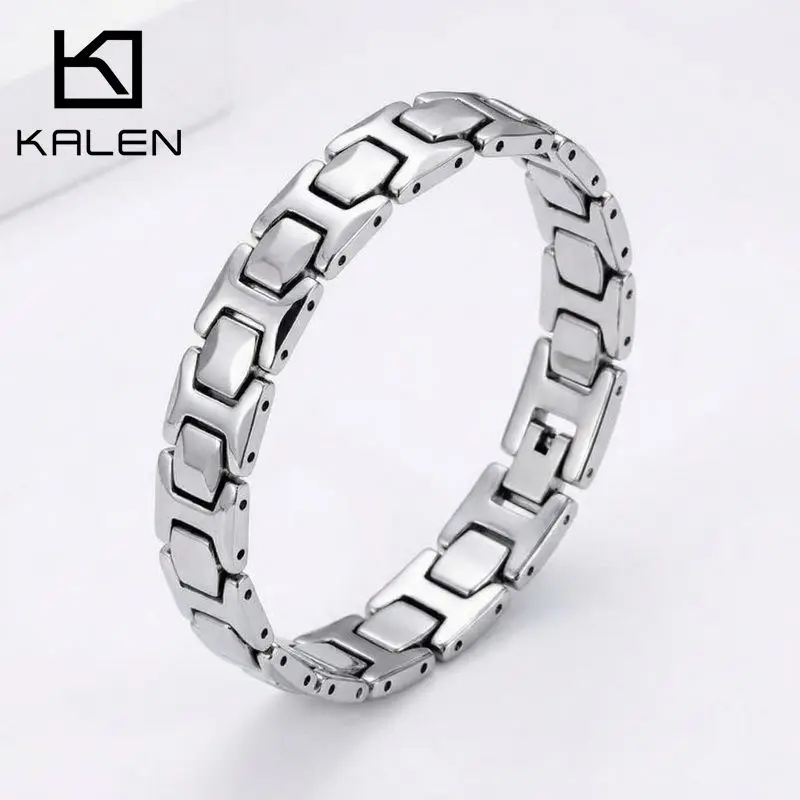 KALEN New Minimalist Men's Tungsten Bracelets Classic Stainless Steel Bracelet Retro Dreamcore Accessories Fashion Jewelry Gifts