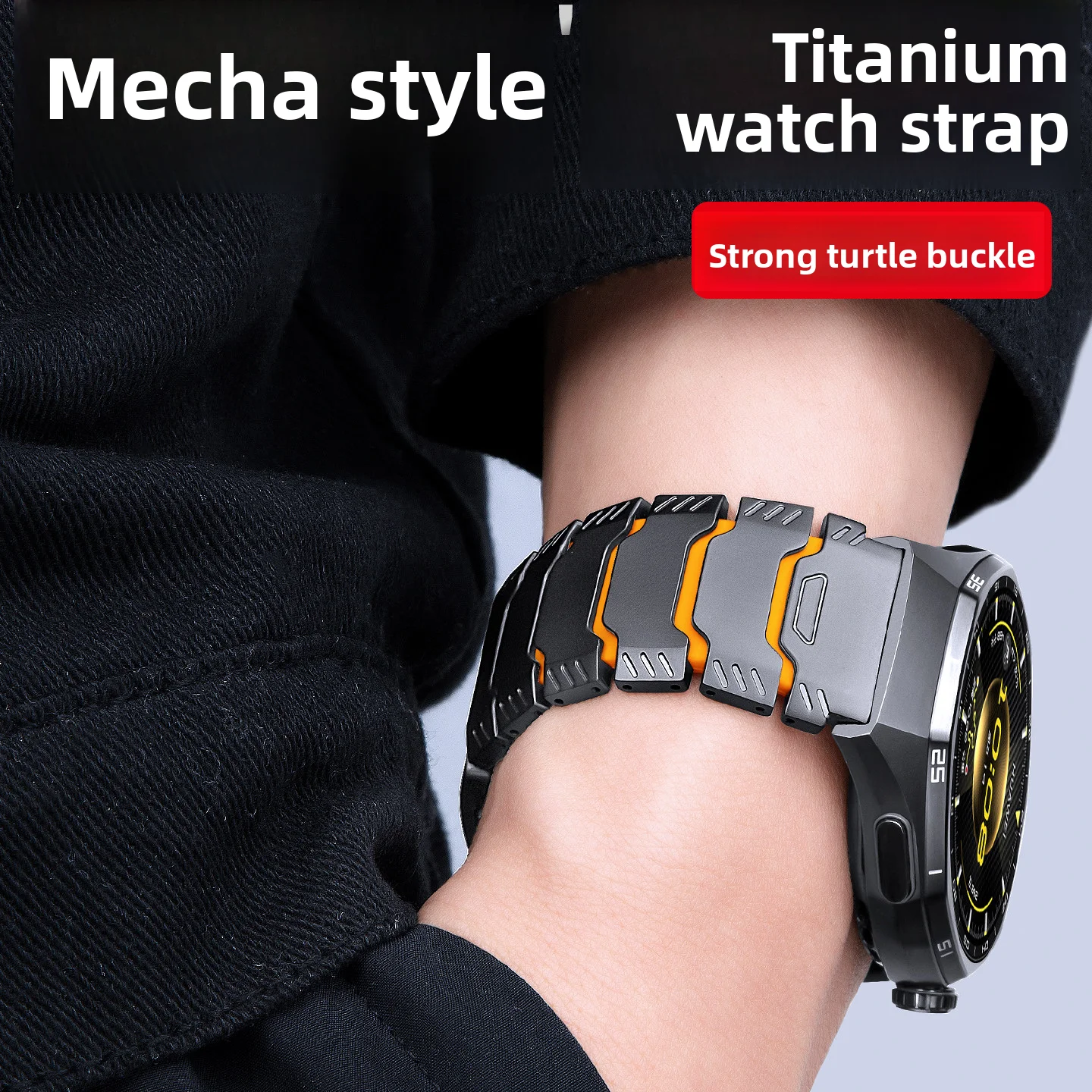 New upgrade For Huawei Watch GT 6 Pro 46mm GT6PRO Knight mech matte titanium metal silicone GT6 GT5/GT4/GT3  GT 2 men watchband