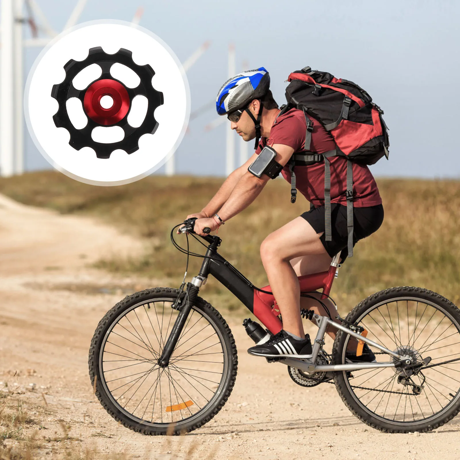 

2 Pcs Black Rear Guide Wheel Derailleur Pulley Chain Belt Mountain Bike Sprockets